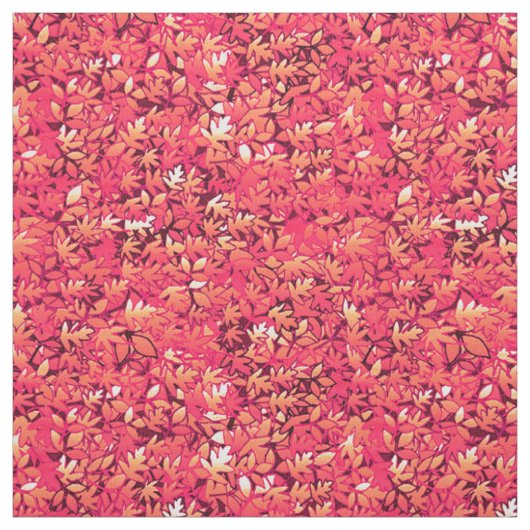 Tissu Feuilles d'automne, nuances de rouge et d'orange (Échantillon)