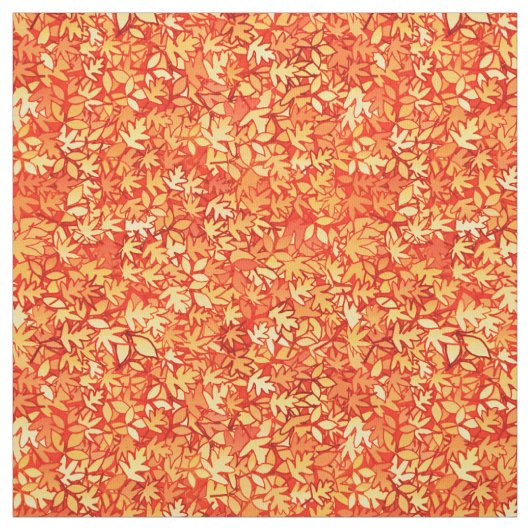 Tissu Feuilles d'automne, orange et or (Échantillon)