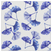 Tissu Feuilles de gingko bleu et blanc (fermé)