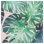 Tissu Feuilles de la Monstère Tropicale Verte (Fermer)