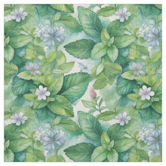Tissu Feuilles de menthe poivrée (Échantillon)