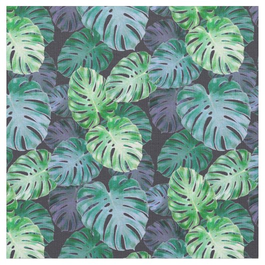 Tissu Feuilles de Monstera Tropical (Fermer)