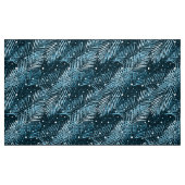 Tissu Feuilles de palme sur bleu avec pois blancs. (Fat Quarter)