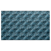 Tissu Feuilles de palme sur bleu avec pois blancs. (Yard)