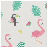Tissu Feuilles de pastèque rose tropicale flamingo touca (Fermer)