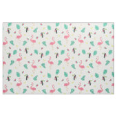 Tissu Feuilles de pastèque rose tropicale flamingo touca (Fat Quarter)