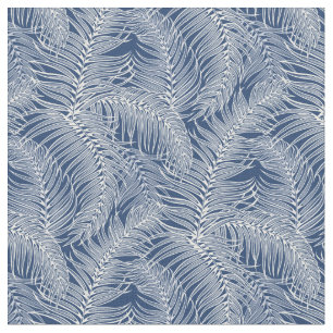 Tissu Feuilles d'Indigo et de White Palm
