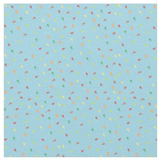 Tissu Feuilles en chute - Bleu (Fermer)