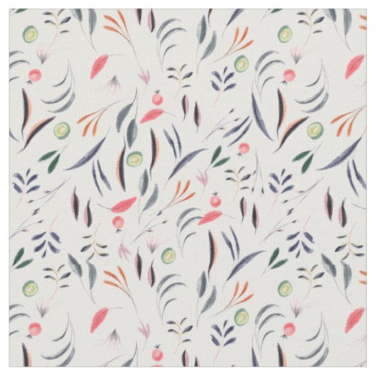 Tissu Feuilles Et Motifs Plumes (Fermer)