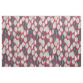 Tissu feuilles et plumes rouges (Fat Quarter)