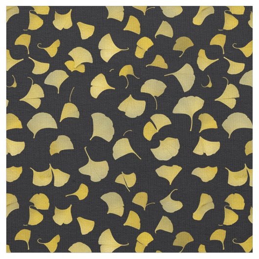 Tissu Feuilles Ginkgo - Jaune (Fermer)