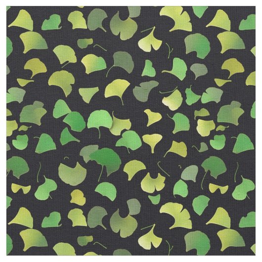 Tissu Feuilles Ginkgo - Vert (Fermer)