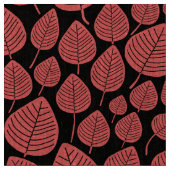 Tissu Feuilles - Le rose tropical sur le noir (Fermer)