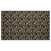 Tissu Feuilles noirs et or. Motif (Fat Quarter)