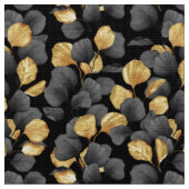 Tissu Feuilles noirs et or. Motif (Fermer)