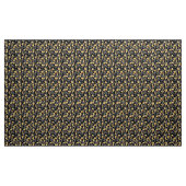 Tissu Feuilles noirs et or. Motif (Yard)