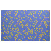 Tissu Feuilles or Satin Sheen sur Cerulean Blue (Fat Quarter)