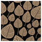 Tissu Feuilles - Sable sur Noir (Fermer)