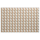 Tissu Feuilles sarcelle et orange (Yard)