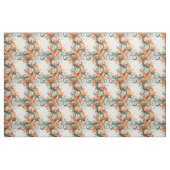 Tissu Feuilles sarcelle et orange (Fat Quarter)