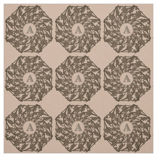 Tissu - Feuilles tissés avec initial (Échantillon)