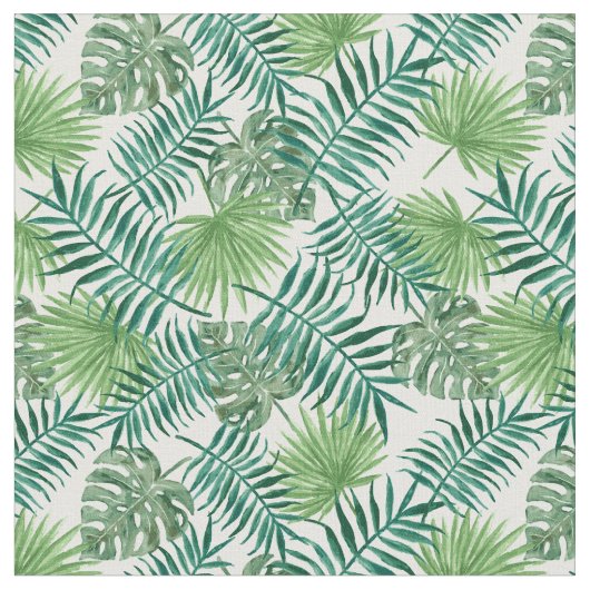 Tissu Feuilles verts exotiques (Fermer)
