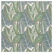 Tissu Feuilles verts tropicaux (Échantillon)