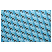 Tissu Fil Fox Terrier sur Blue Cubes (Fat Quarter)