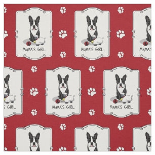 Tissu Fille de maman #2 Boston Terrier (noir) - Chien mi