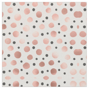 Tissu Fille moderne Blush Rose or noir Pois