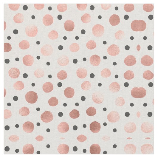 Tissu Fille moderne Blush Rose or noir Pois (Fermer)