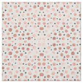 Tissu Fille moderne Blush Rose or noir Pois (Échantillon)