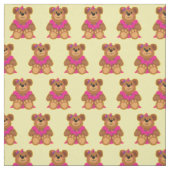 Tissu Fille Ourson en Robe Mignonne (Échantillon)