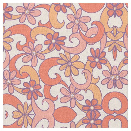 Tissu Fille rose orange rose orange Fleurs Super (Fermer)