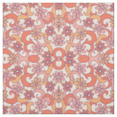 Tissu Fille rose orange rose orange Fleurs Super (Échantillon)