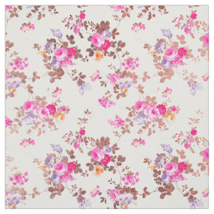 Tissu Fille rose rose or pays chic vintage floral f