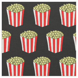 Tissu Film Théâtre Popcorn Box Retro Black Motif