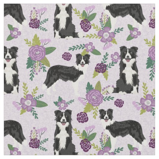 Tissu Fils pourpre de chien de Collie-Frontière (Fermer)