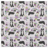 Tissu Fils pourpre de chien de Collie-Frontière (Échantillon)