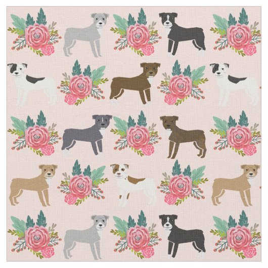 Tissu Fils roses de Pitbull Dogs (Fermer)