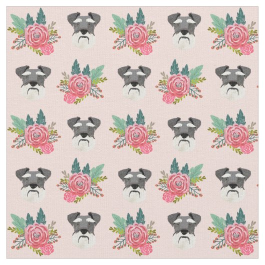 Tissu Fils roses de Schnauzer (Fermer)