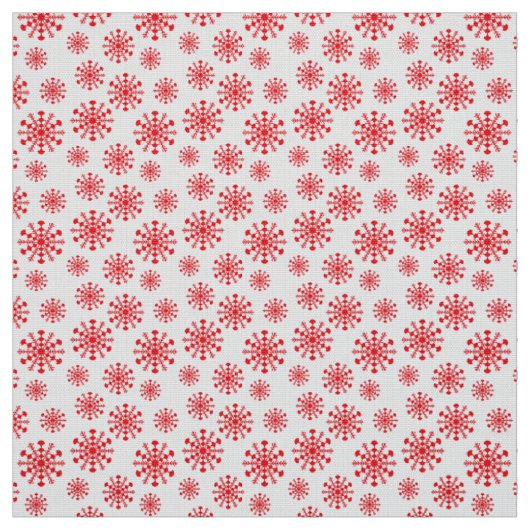 Tissu Flacon rouge sur blanc avec écailles de poisson mo (Échantillon)