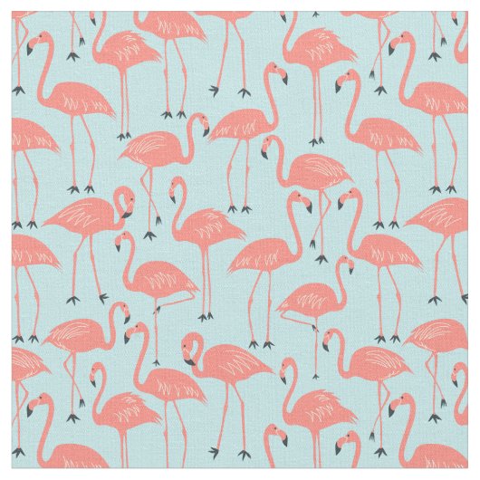 Tissu Flamant Rose Dessiné à la Main | Couture et Patchw (Fermer)