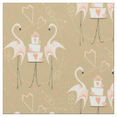Tissu Flamant rose Mariage petit (Fermer)