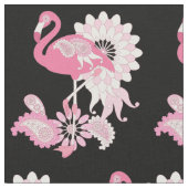 Tissu Flamant rose moderne noir rose Paisley (Fermer)