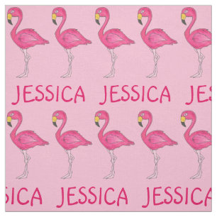 Tissu Flamant rose rose Flamants roses d'oiseaux Nom per