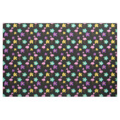 Tissu Flamants roses et fleurs roses mignons Noir (Fat Quarter)