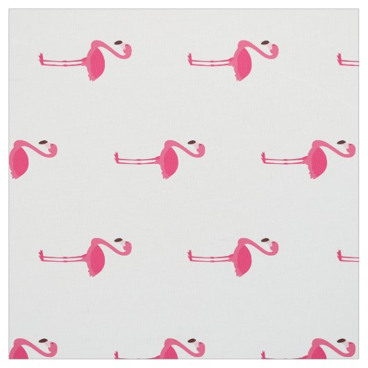 Tissu Flamants roses rose tropicale sur blanc (Échantillon)