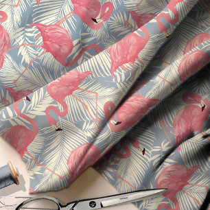 Tissu Flamants roses roses Tropical Paradise ID487