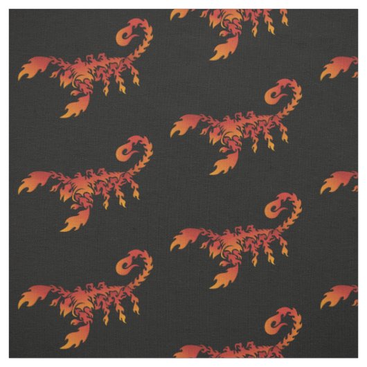 Tissu Flames Scorpion Motif Fabric (Échantillon)